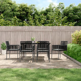 NNEVL Garden Chairs with Cushions 6 pcs Black 54x60.5x83.5 cm Poly Rattan