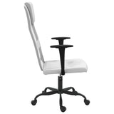 NNEVL Office Chair White Mesh Fabric and Faux Leather