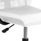 NNEVL Office Chair White Mesh Fabric and Faux Leather