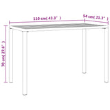 NNEVL Garden Dining Table Anthracite 110x54x70 cm Steel