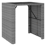NNEVL 5 Piece Garden Bar Set with Cushions Grey Poly Rattan
