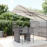 NNEVL 5 Piece Garden Bar Set with Cushions Grey Poly Rattan