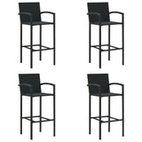 NNEVL 5 Piece Garden Bar Set Black Poly Rattan
