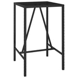 NNEVL 5 Piece Garden Bar Set Black Poly Rattan