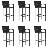NNEVL 7 Piece Garden Bar Set Black Poly Rattan