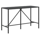 NNEVL 9 Piece Garden Bar Set Black Poly Rattan& Solid Wood Acacia