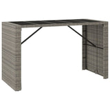NNEVL 9 Piece Garden Bar Set Grey Poly Rattan& Solid Wood Acacia