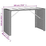 NNEVL 9 Piece Garden Bar Set Grey Poly Rattan& Solid Wood Acacia