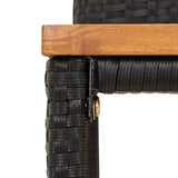 NNEVL 5 Piece Garden Bar Set Black Poly Rattan&Solid Wood Acacia