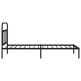 NNEVL Metal Bed Frame with Headboard Black 107x203 cm King Single Size