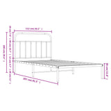 NNEVL Metal Bed Frame with Headboard Black 107x203 cm King Single Size