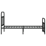 NNEVL Metal Bed Frame with Headboard and Footboard Black 92x187 cm Single Size