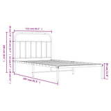NNEVL Metal Bed Frame with Headboard White 107x203 cm Kingle Single Size