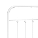 NNEVL Metal Bed Frame with Headboard and Footboard White 153x203 cm Queen Size