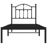 NNEVL Metal Bed Frame with Headboard Black 92x187 cm Single