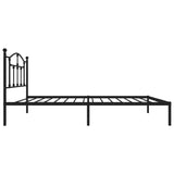 NNEVL Metal Bed Frame with Headboard Black 92x187 cm Single