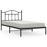 NNEVL Metal Bed Frame with Headboard Black 107x203 cm King Single