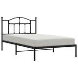 NNEVL Metal Bed Frame with Headboard Black 107x203 cm King Single