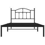 NNEVL Metal Bed Frame with Headboard Black 107x203 cm King Single