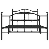 NNEVL Metal Bed Frame with Headboard and Footboard Black 107x203 cm King Single