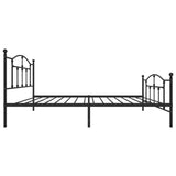 NNEVL Metal Bed Frame with Headboard and Footboard Black 107x203 cm King Single