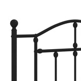NNEVL Metal Bed Frame with Headboard and Footboard Black 107x203 cm King Single