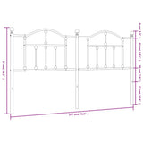 NNEVL Metal Headboard Black 183 cm