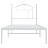 NNEVL Metal Bed Frame with Headboard White 92x187 cm Single