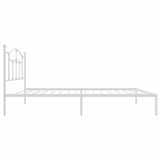 NNEVL Metal Bed Frame with Headboard White 92x187 cm Single