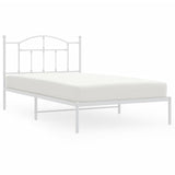 NNEVL Metal Bed Frame with Headboard White 107x203 cm King Single