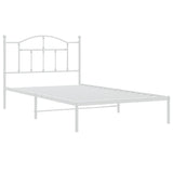 NNEVL Metal Bed Frame with Headboard White 107x203 cm King Single