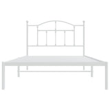 NNEVL Metal Bed Frame with Headboard White 107x203 cm King Single