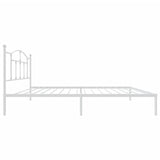 NNEVL Metal Bed Frame with Headboard White 107x203 cm King Single
