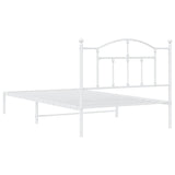 NNEVL Metal Bed Frame with Headboard White 107x203 cm King Single