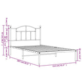NNEVL Metal Bed Frame with Headboard White 107x203 cm King Single