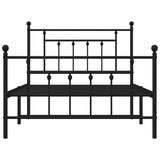 NNEVL Metal Bed Frame with Headboard and Footboard Black 107x203 cm King Single Size