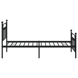 NNEVL Metal Bed Frame with Headboard and Footboard Black 107x203 cm King Single Size