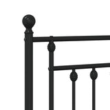 NNEVL Metal Bed Frame with Headboard and Footboard Black 107x203 cm King Single Size