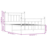 NNEVL Metal Bed Frame with Headboard and Footboard Black 107x203 cm King Single Size