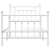 NNEVL Metal Bed Frame with Headboard and Footboard White 92x187 cm Single Size