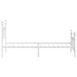 NNEVL Metal Bed Frame with Headboard and Footboard White 92x187 cm Single Size