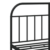NNEVL Metal Bed Frame with Headboard Black 137x187 cm Double