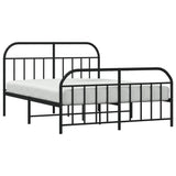NNEVL Metal Bed Frame with Headboard and Footboard Black 153x203 cm Queen