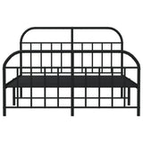 NNEVL Metal Bed Frame with Headboard and Footboard Black 153x203 cm Queen