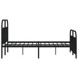 NNEVL Metal Bed Frame with Headboard and Footboard Black 153x203 cm Queen