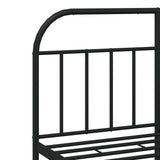 NNEVL Metal Bed Frame with Headboard and Footboard Black 153x203 cm Queen
