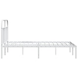 NNEVL Metal Bed Frame with Headboard White 183x203 cm King