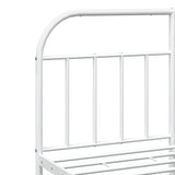 NNEVL Metal Bed Frame with Headboard White 183x203 cm King