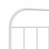 NNEVL Metal Bed Frame with Headboard and Footboard White 92x187 cm Single