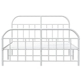 NNEVL Metal Bed Frame with Headboard and Footboard White 153x203 cm Queen
